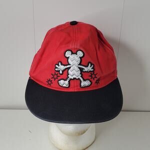 Disney Parks Embroidered Mickey Mouse Logo 1928 Snapback Hat Baseball Cap Red